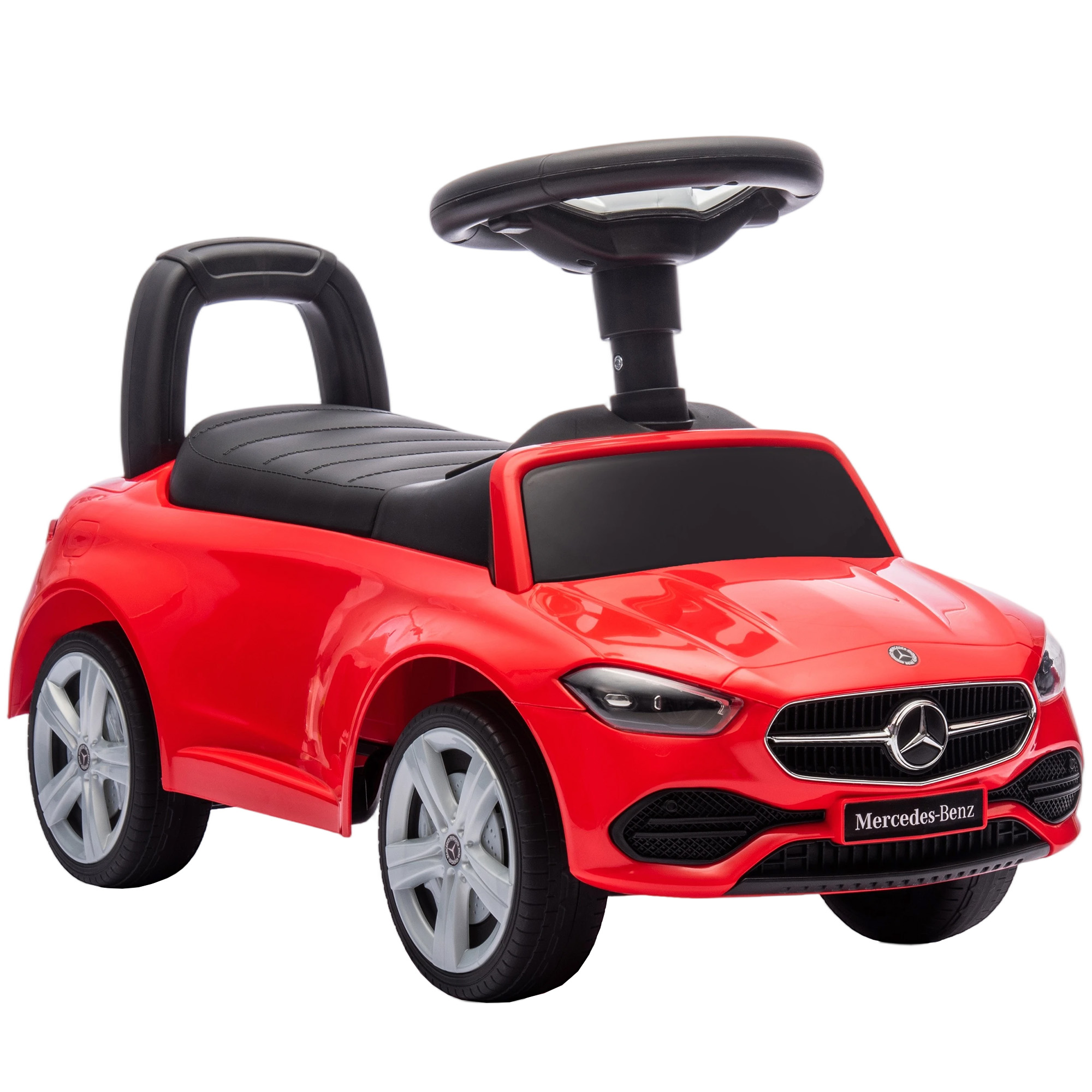 Mercedes-Benz C-Class Rutschauto mit Hupe, Motorgeräuschen, Stauraum, für Kinder 18-36 Monate, Rot