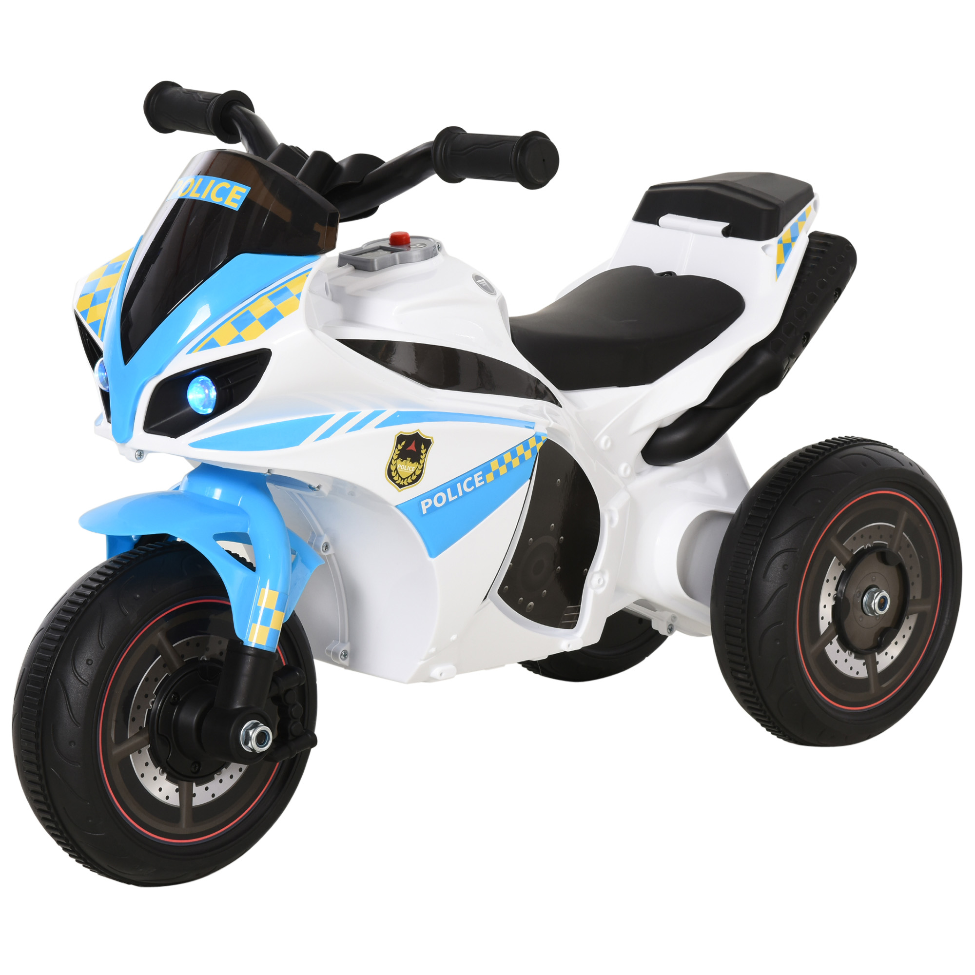 Rutschauto, Rutschfahrzeug mit Musik und Scheinwerfer, Kinderfahrzeug im Rennmotorrad-Design, bis 20kg 18-36 Monate Blau