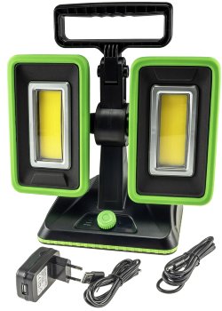 LED Baustrahler mit Akku "BSA-60 duo" / 2x30W, 5600lm, 4500K / neutralweiß