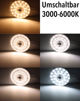 LED Umrüstmodul "UM1224cct" für Leuchten / Ø 17cm, 12-18-24W, Magnethalter