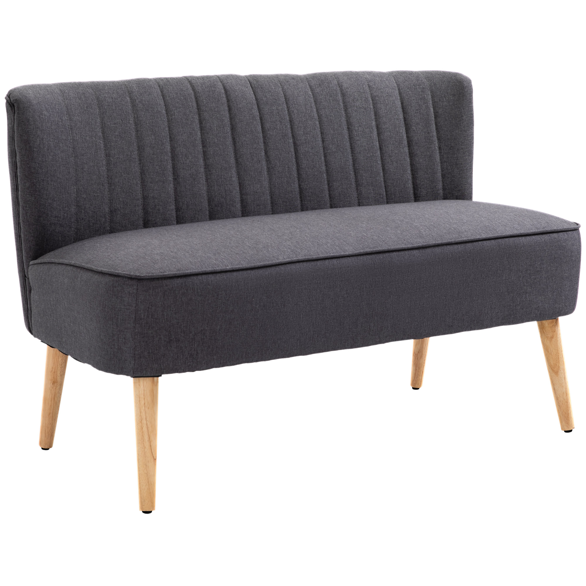 2-Sitzer Sofa, weiche Polsterung, pflegeleichter Bezug, bis 220 kg, 117 x 56,5 x 77 cm, Dunkelgrau