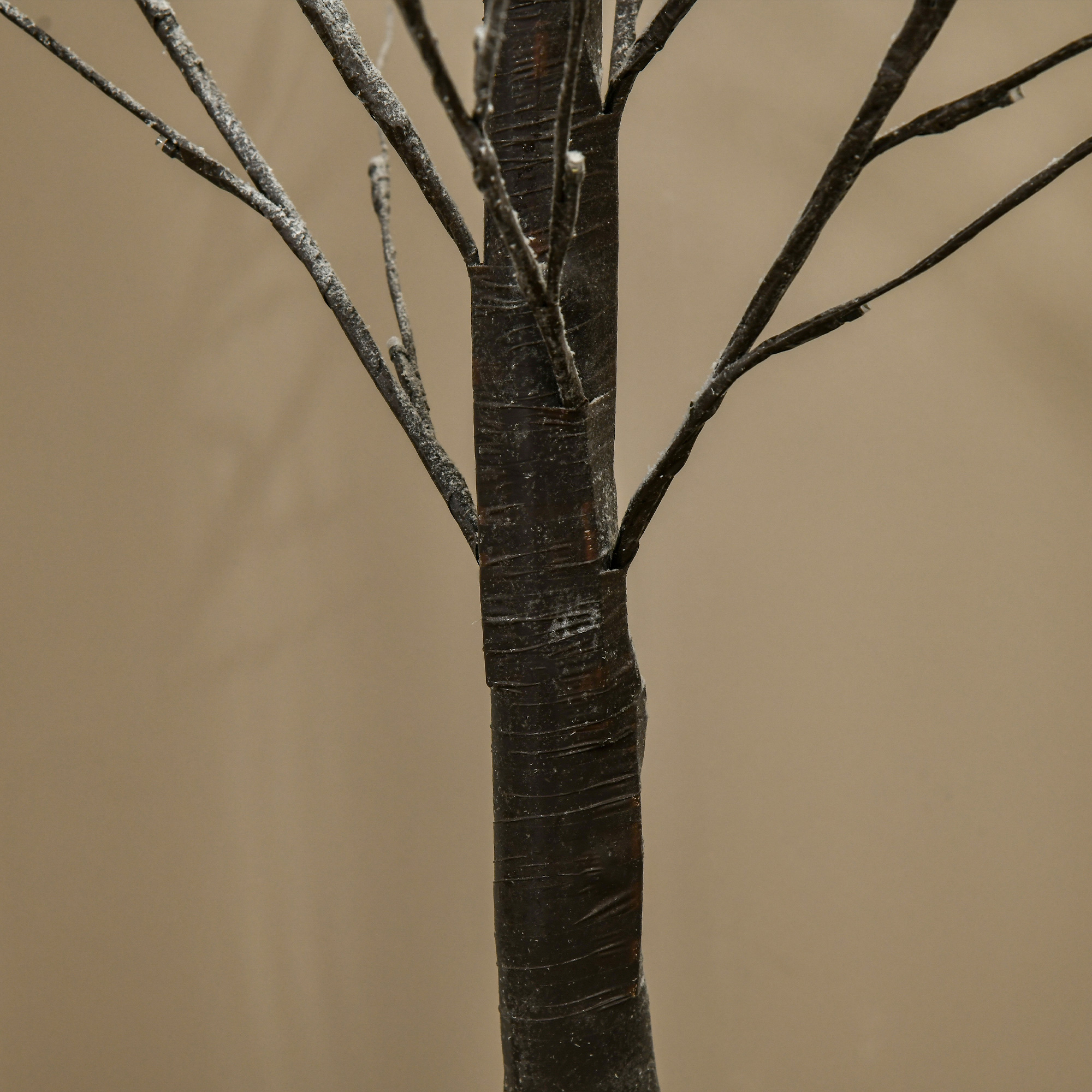 Künstliche Birke mit LED-Beleuchtung, 96 warmweiße Mikro-LEDs, 150 cm, Braun