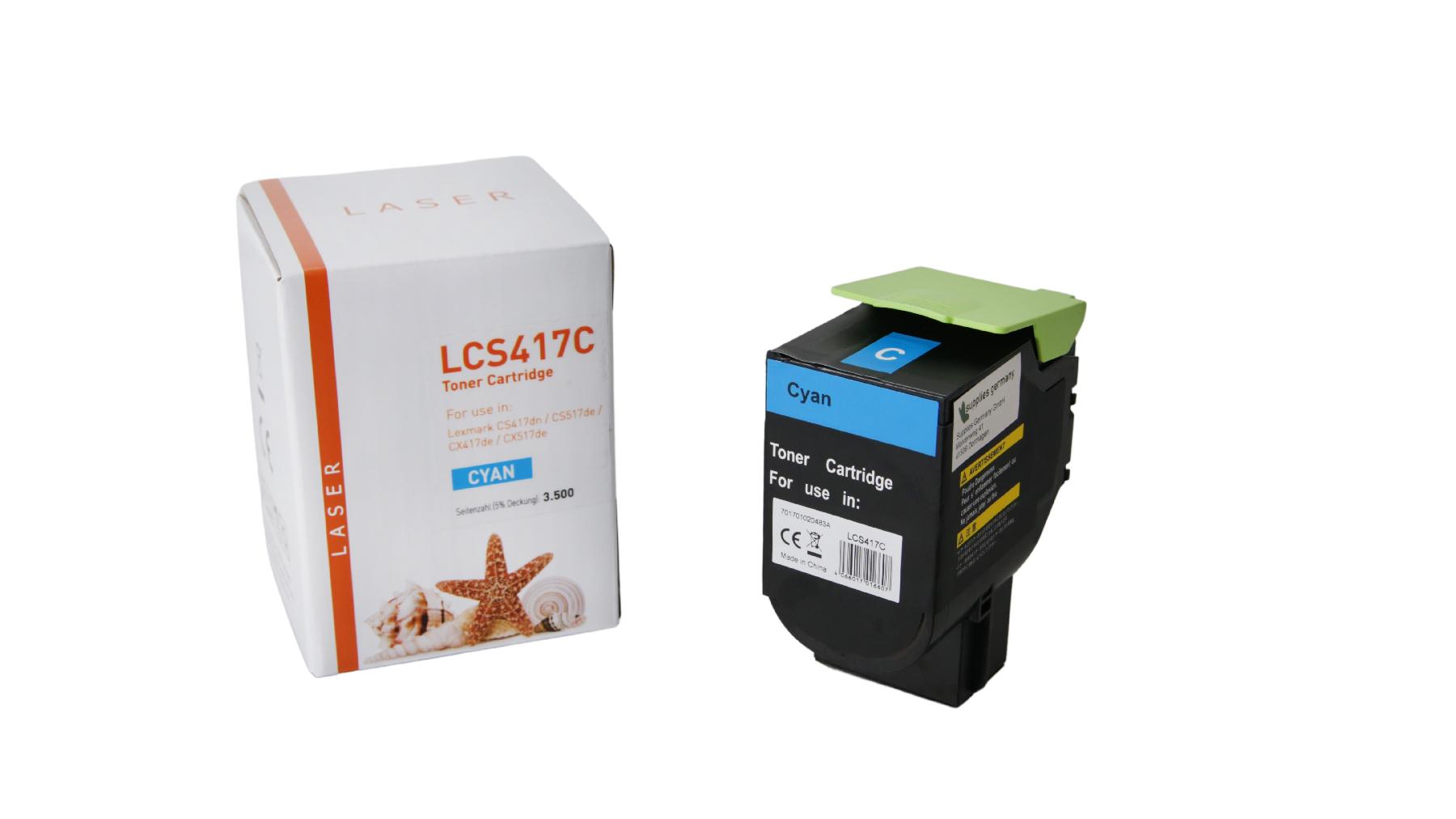 CS417C alternativ Toner Cyan für Lexmark / 71B2HC0 / 3.500 Seiten CS417C alternativ Toner Cyan für Lexmark / 71B2HC0 / 3.500 Seiten