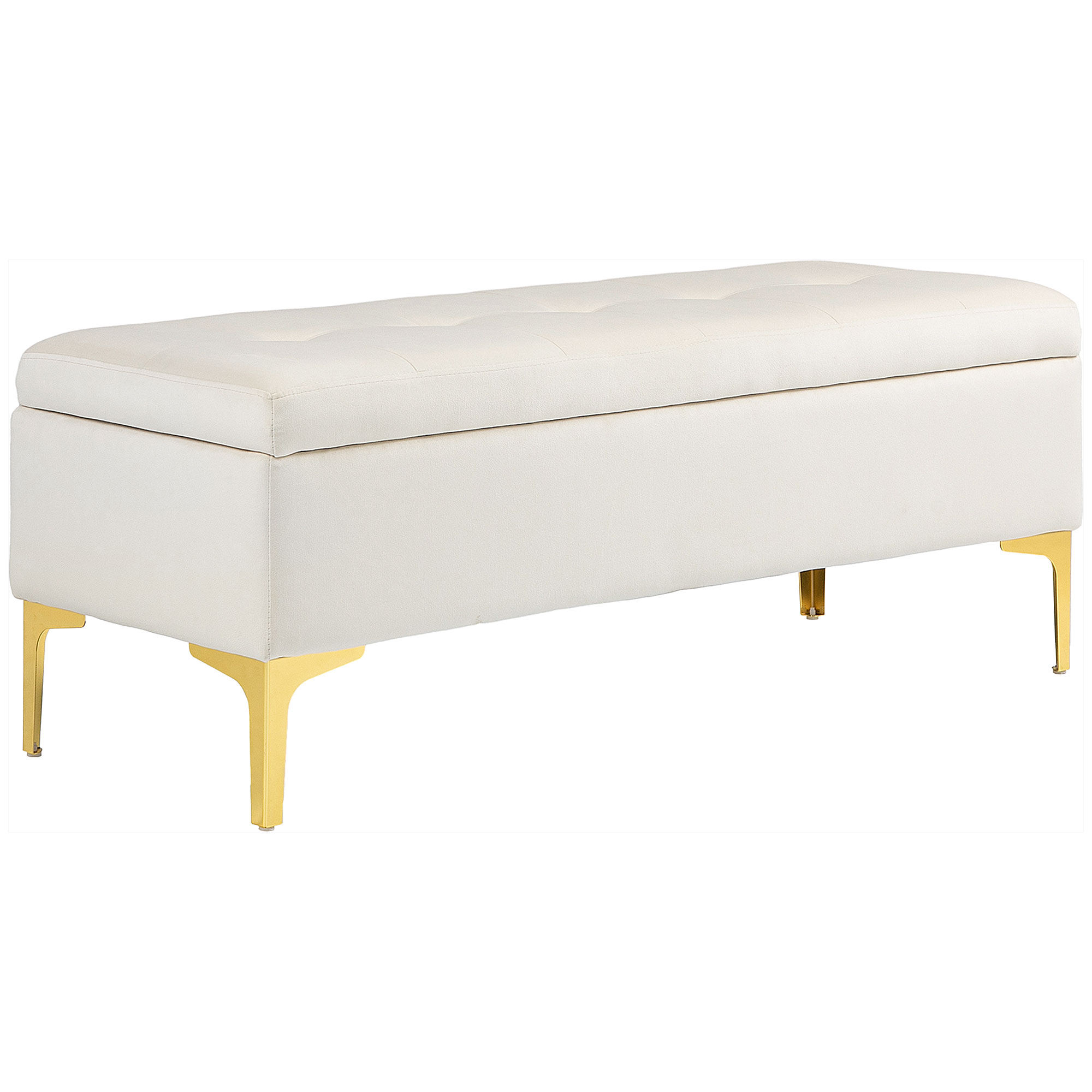 Sitzbank mit Stauraum, belastbar bis 120kg, 120x44x44,5cm, Beige