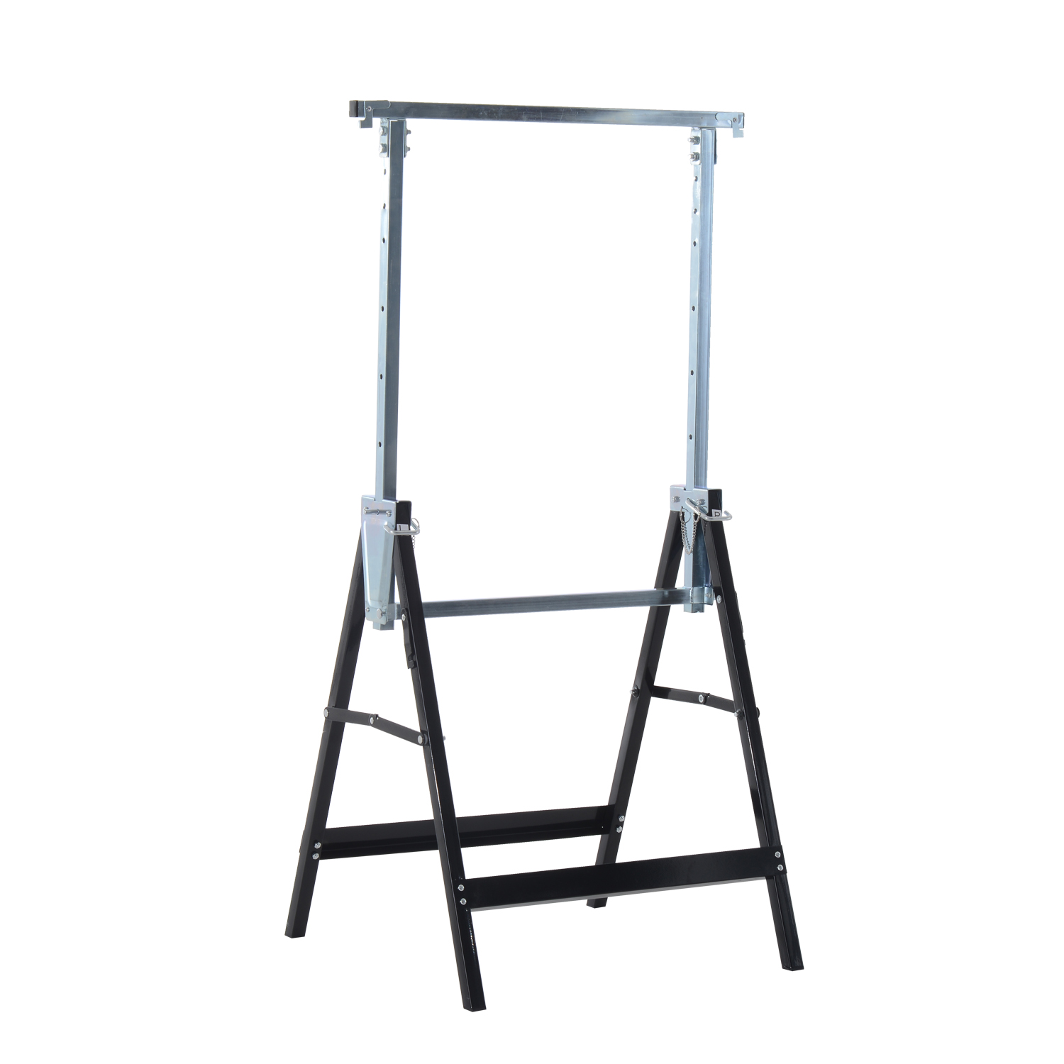 2 x Gerüstbock Unterstellbock Klappbock höhenverstellbar bis 200kg Stahl Schwarz 68 x 58 x 80-130 cm