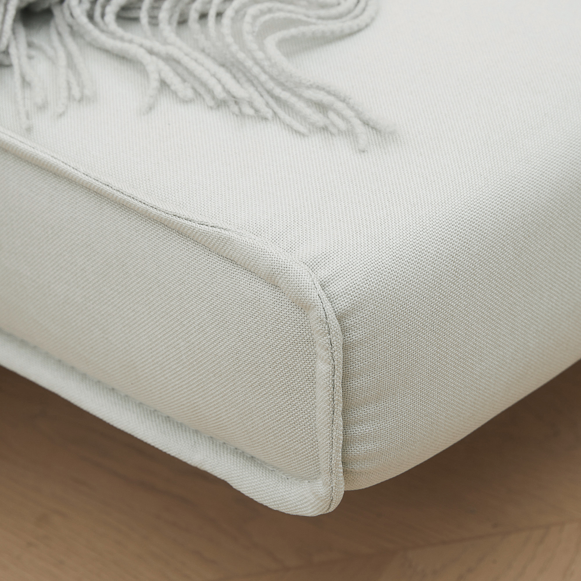 Einzelsofa Schlafsofa Sofabett Klappsofa verstellbar Rückenlehne Liege nordisch skandinavisch 25D Schaumstoff Haus Leinenimitat Kautschukholz Cremeweiß 94 x 78 x 80 cm