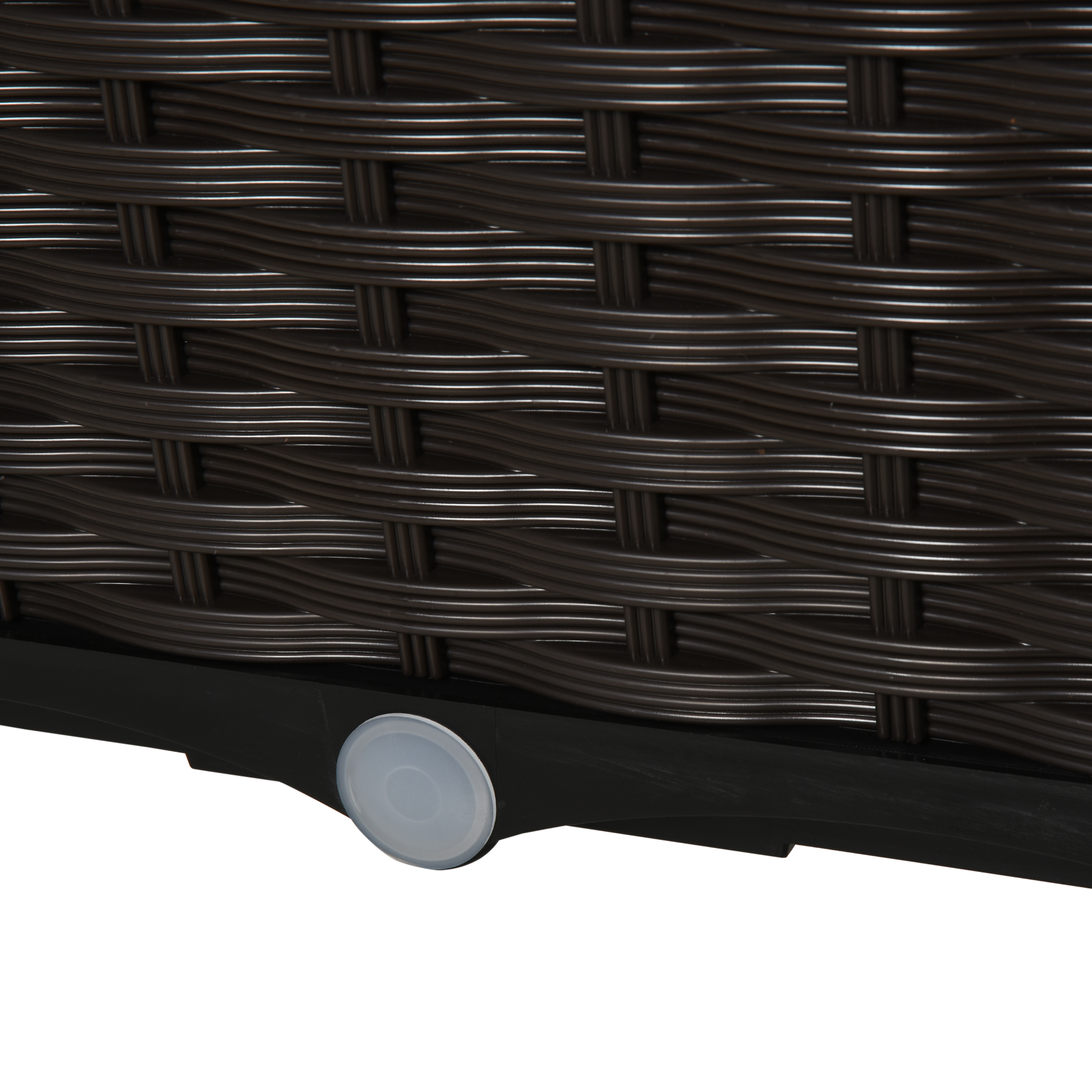 Hochbeet, Pflanzkasten mit Abflusslöchern, Blumenkasten im Rattan-Look, Kunststoff, Braun, 40 x 40 x 44 cm