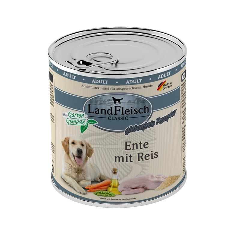 Landfleisch Dog Classic Ente mit Reis & Gartengemüse - 800g Landfleisch Dog Classic Ente mit Reis & Gartengemüse - 800g