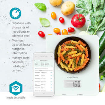 SmartLife Küchenwaage | Bluetooth® | Glas / Kunststoff | weiß