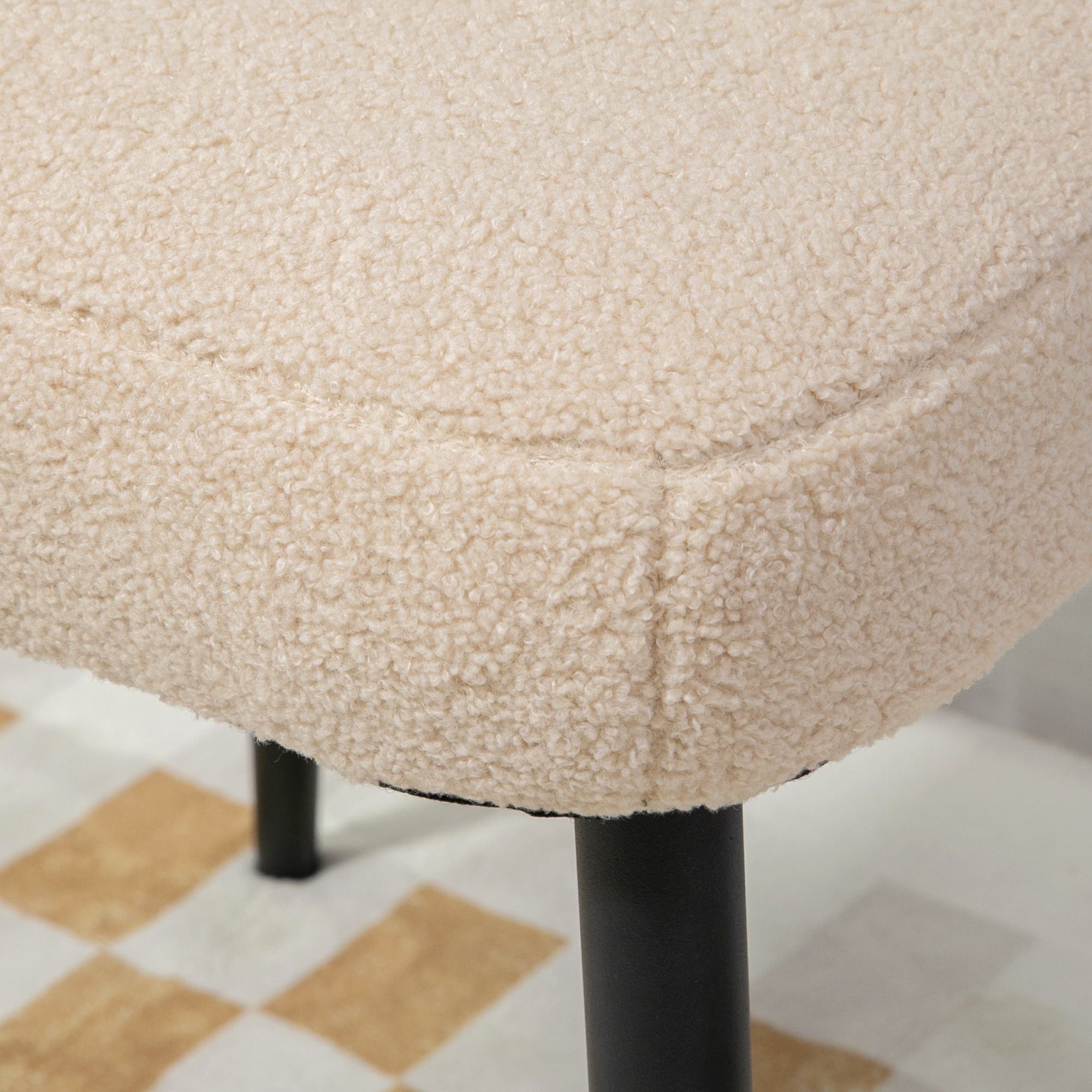 Hocker, Sitzhocker, Teddy, Fußhocker, Beige