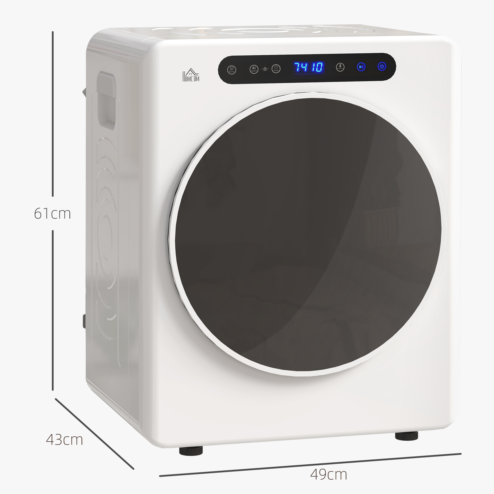 Wäschetrockner, 6 Programme, 40-60?, 3kg Kapazität, kompakt, Touch-Bedienung, Weiß