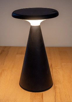 LED Solar-Tischleuchte "Foco Sol" / 2700K, IP44, dimmbar, 20cm, matt schwarz