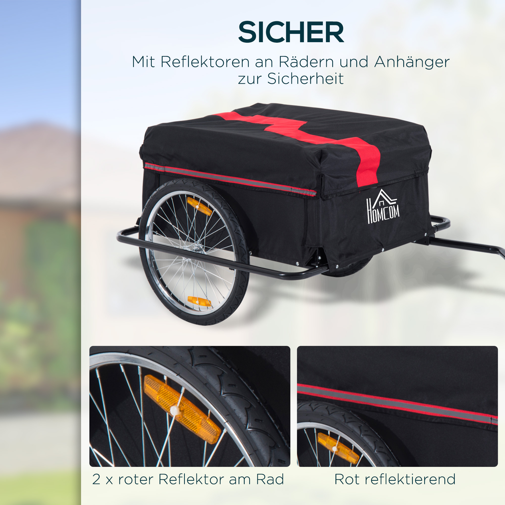 Fahrradanhänger Klappbar Lastenanhänger mit Kupplung,Transportwagen bis 40 kg belastbar, Transportanhänger Anhänger für Fahrrad Handwagen 140 x 88 x 60 cm