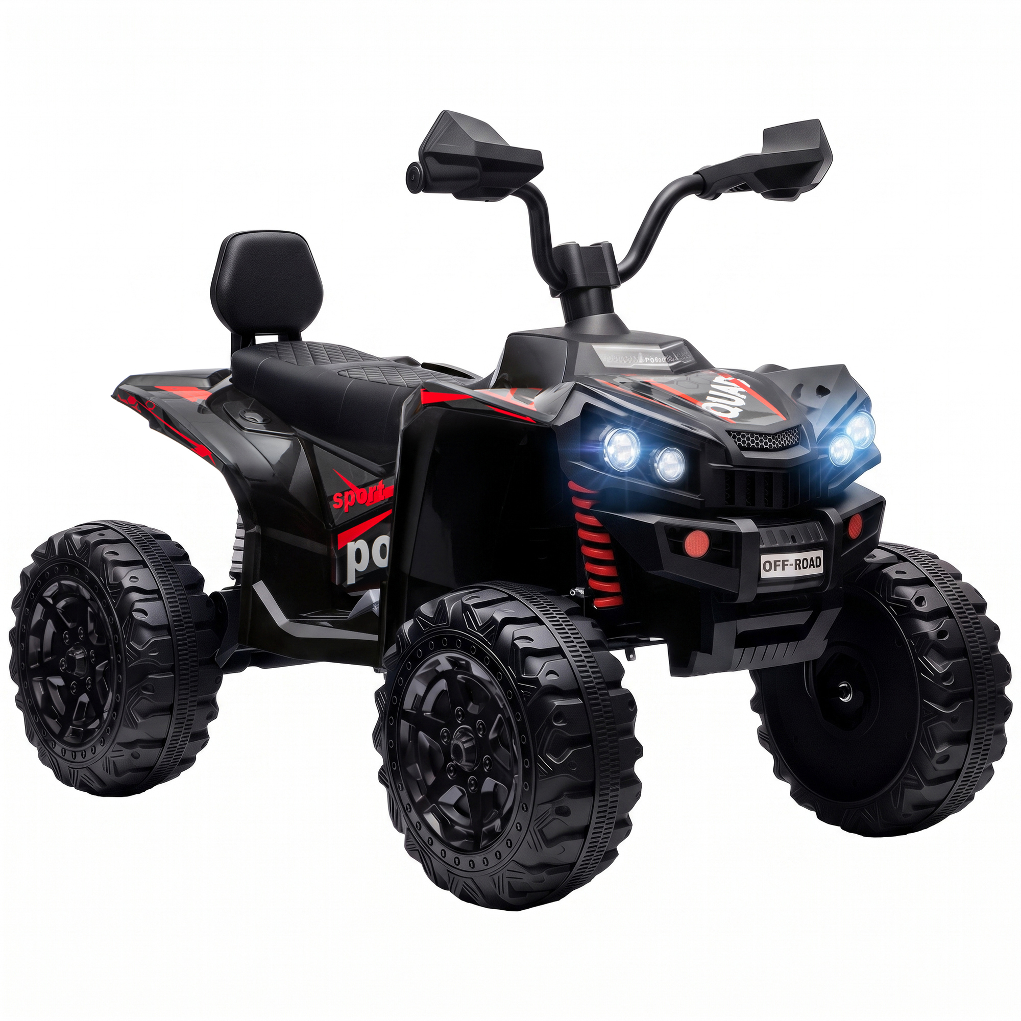 Kinder Quad Elektro 24V 2-Sitzer Elektro ATV 4–6 km/h Kinderquad mit Lithium-Akku 2 120W Motoren 4-Rad-Federung