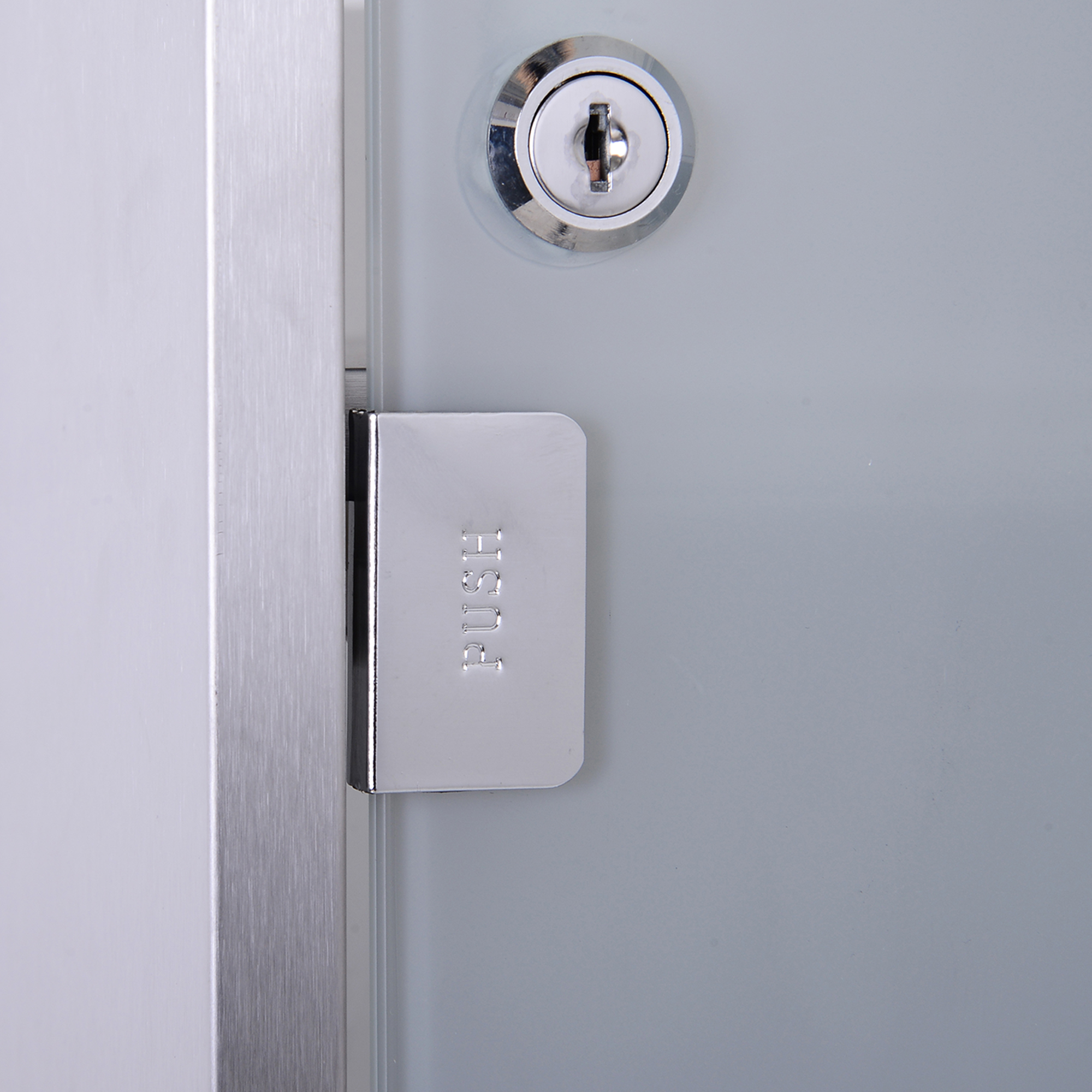 Medizinschrank Arzneischrank aus Edelstahl, Abschließbar Medikamentenschrank mit 3 Fächern, Glastür Apothekerschrank zur Medikamenten-Aufbewahrung, 30 x 18 x 50 cm