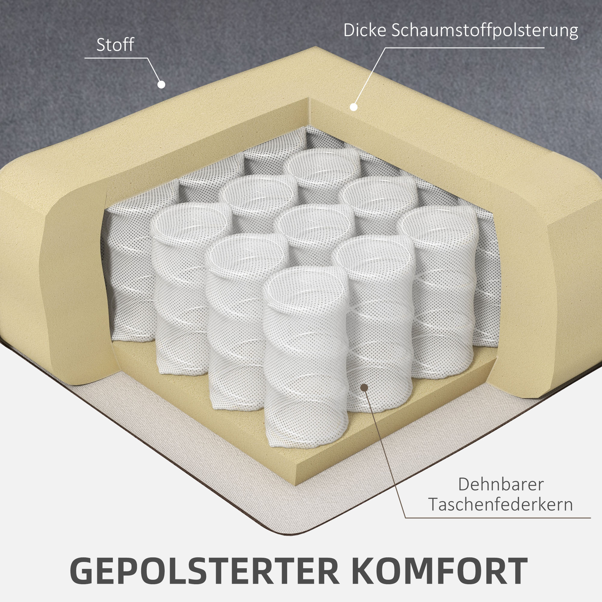 Massagesessel Aufstehhilfe Seniorensessel Relaxsessel, 8 Massagepunkte, 2 Seitentaschen, 85 cm x 94 cm x 107cm, Grau