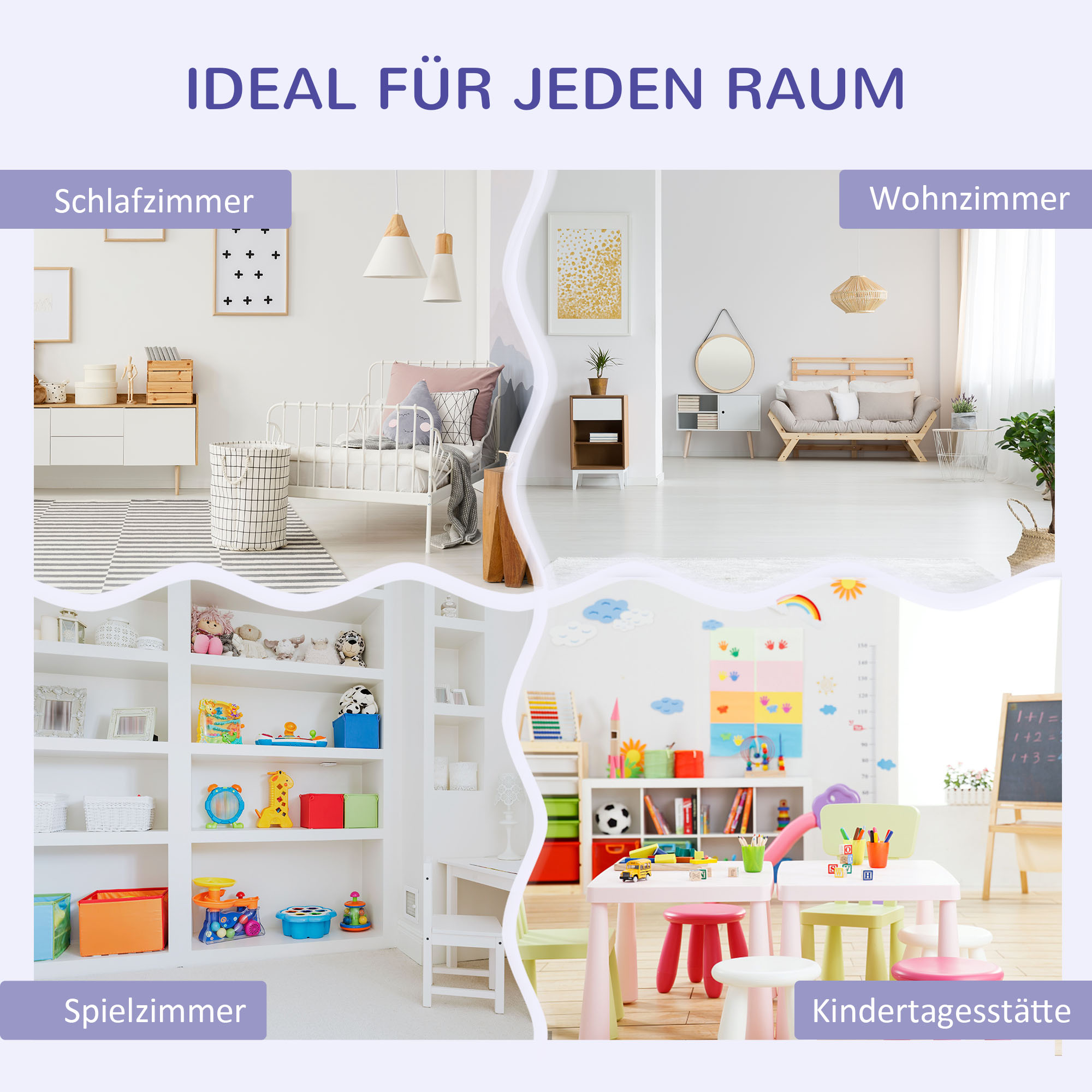 2-in-1 Kinderregal Regal + Sitzbank inkl. Polster 103 cm × 30 cm × 62 cm Weiß + Grau