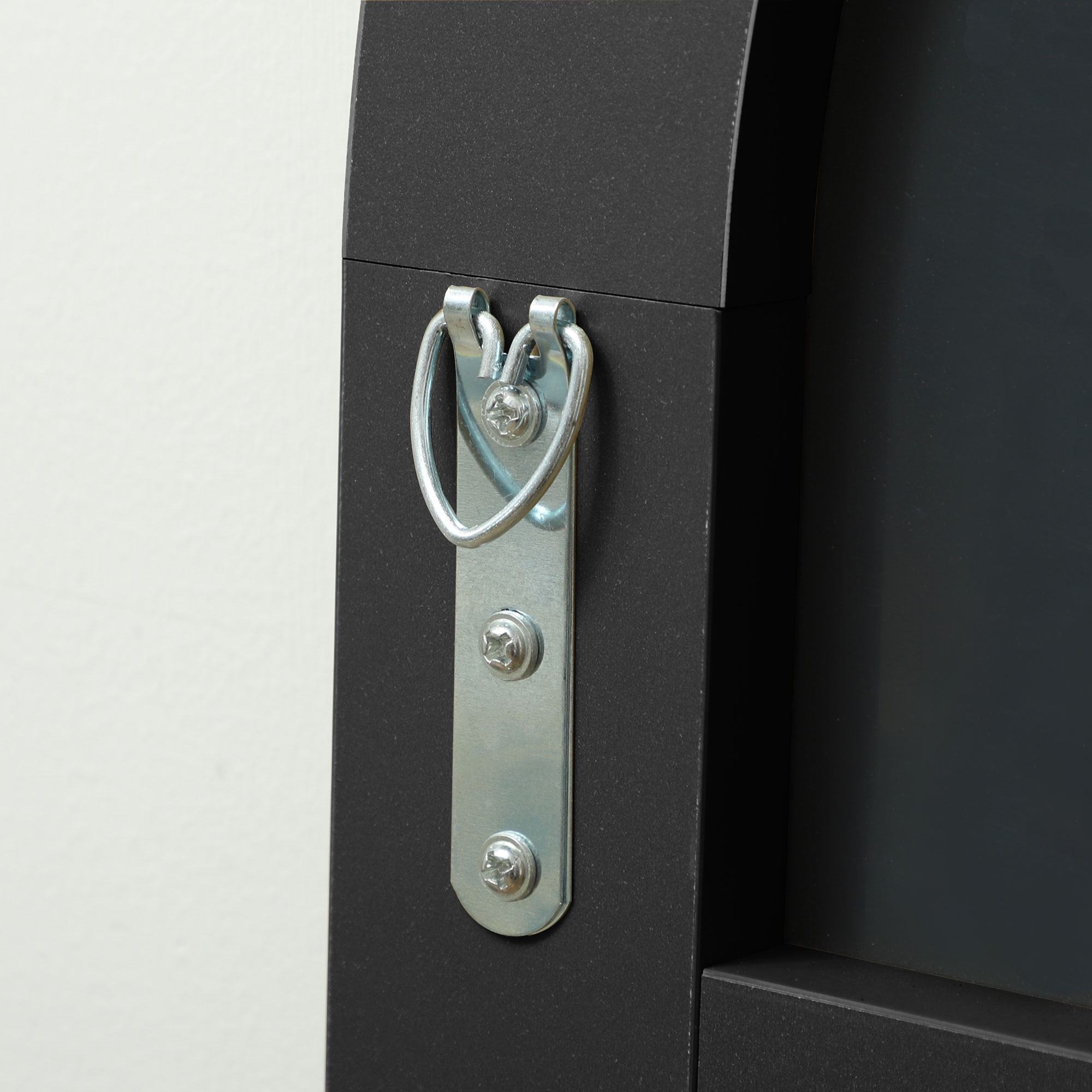 Ganzkörperspiegel, ohne Rahmen, freistehend/Wandmontage, Metallständer, 50x150 cm, Schwarz