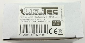 Stecker-Netzteil "CTN-1212n", 110-240V~ >12V=, 1000mA / 12W