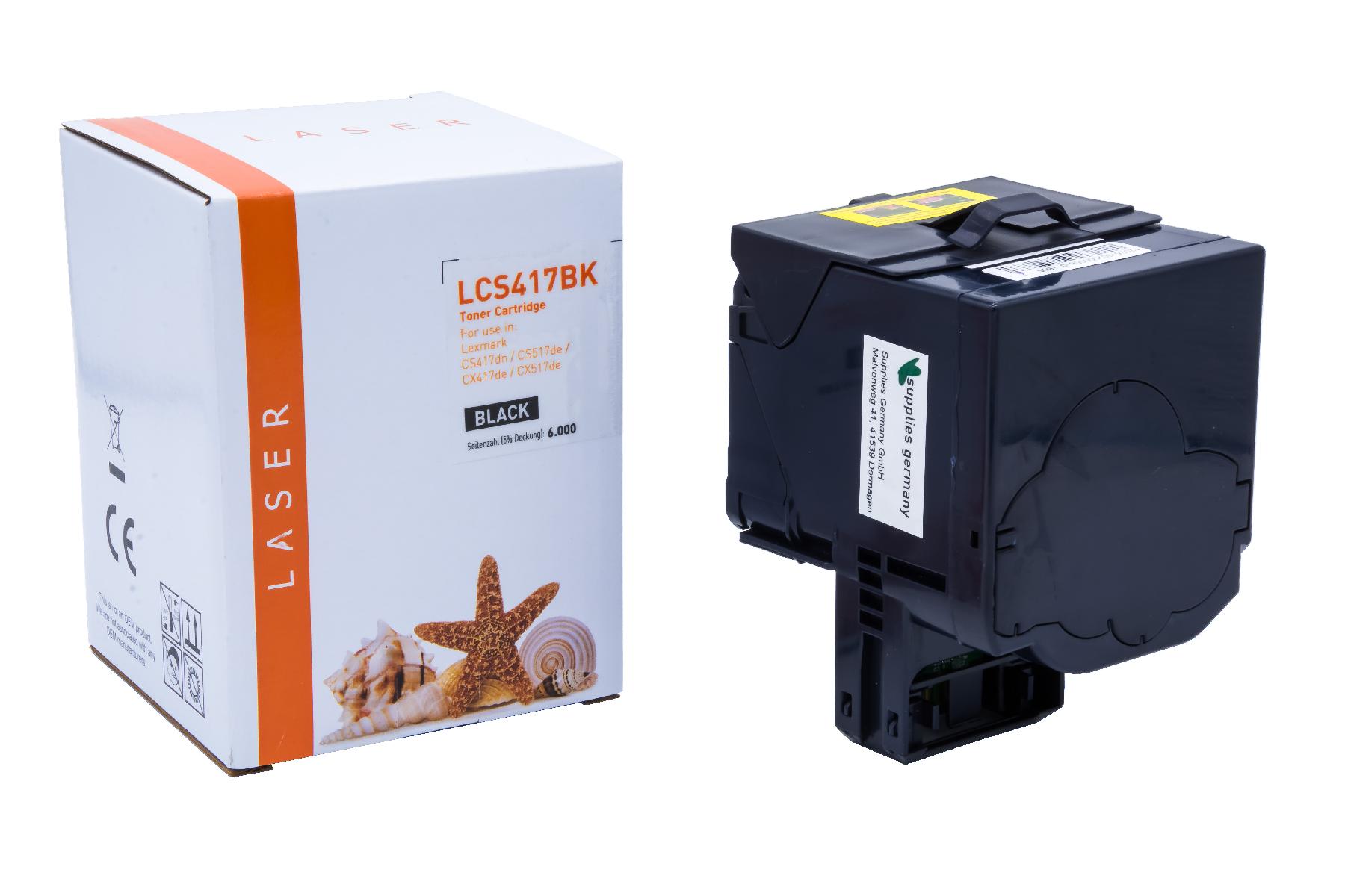 CS417schwarz alternativ Toner schwarz für Lexmark / 71B2HK0 / 6.000 Seiten CS417schwarz alternativ Toner schwarz für Lexmark / 71B2HK0 / 6.000 Seiten