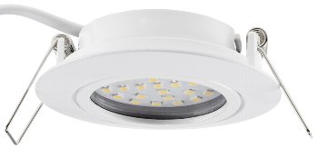 LED-Einbauleuchte "Flat-26" warmweiß / 80x26mm, 3W, 370lm, weißes Gehäuse