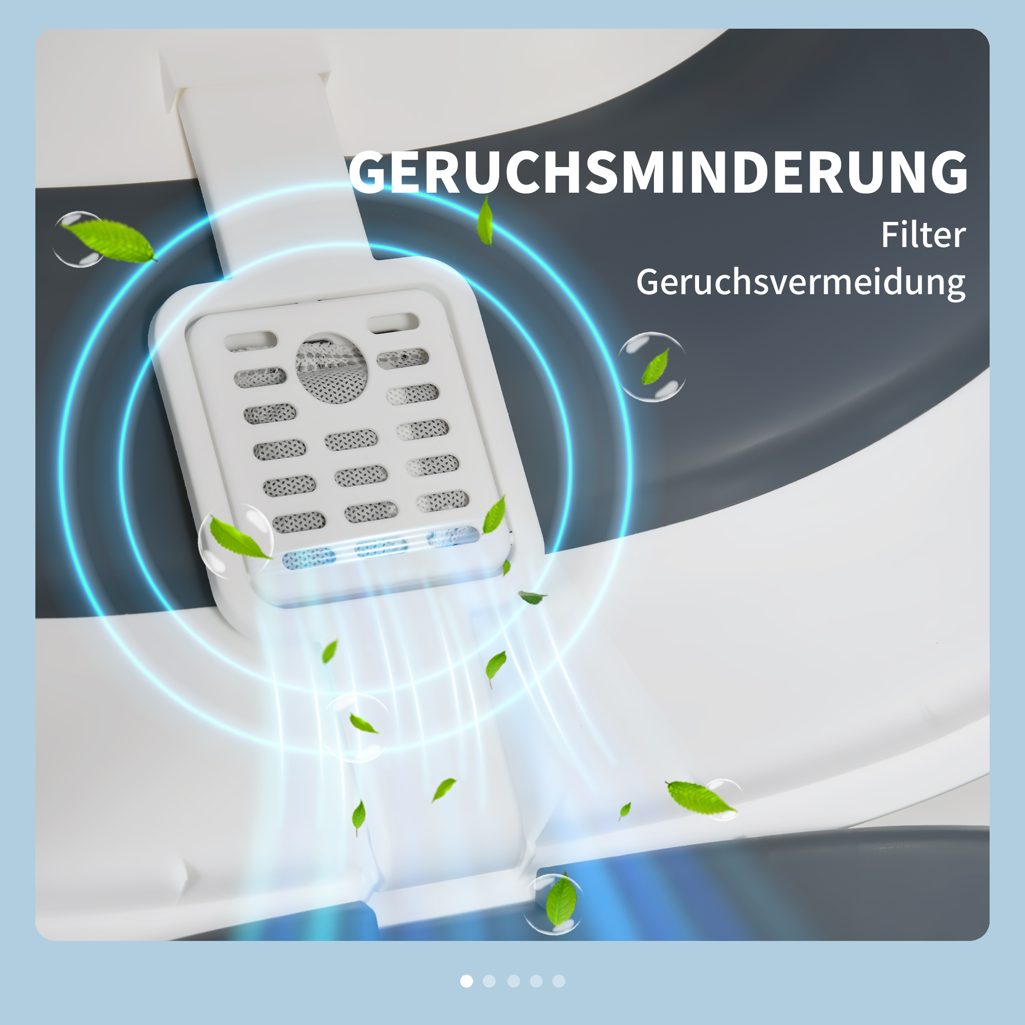 Katzentoilette, mit Streuschaufel, Eingang mit Bodengitter, abnehmbarer Deckel, weiß+grau, 52 x 41 x 38 cm