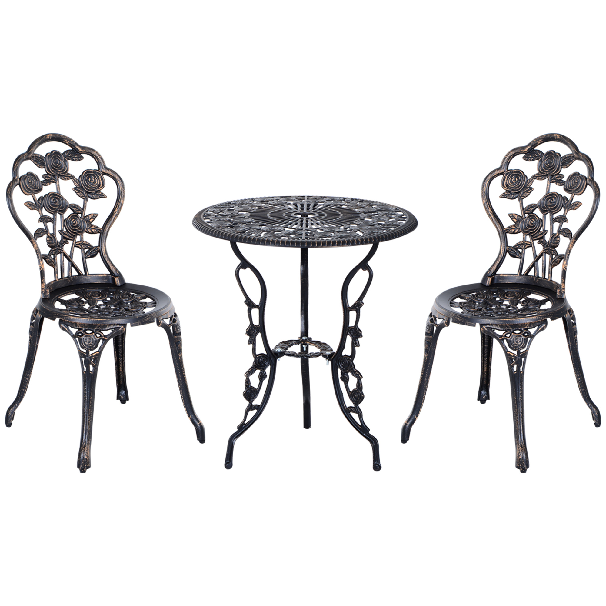 Gartenmöbel für 2 Personen Gartenset Sitzgruppe Balkonset Balkonmöbel Set Garnitur Tisch Stuhl Bronze