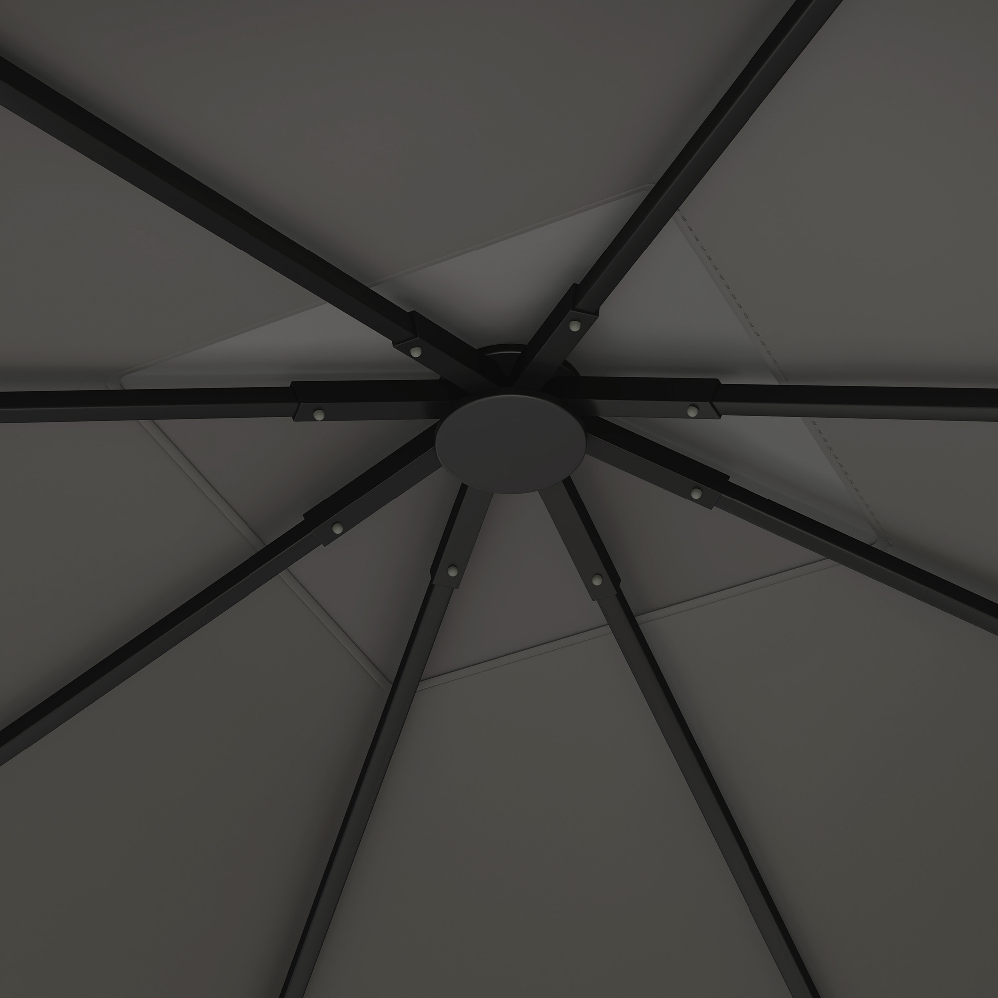 Ersatzdach für Pavillon 3 x 3 m wasserabweisend Pavillondach UPF30+ Ersatzbezug Oxford-Stoff, 370 g/m², Grau