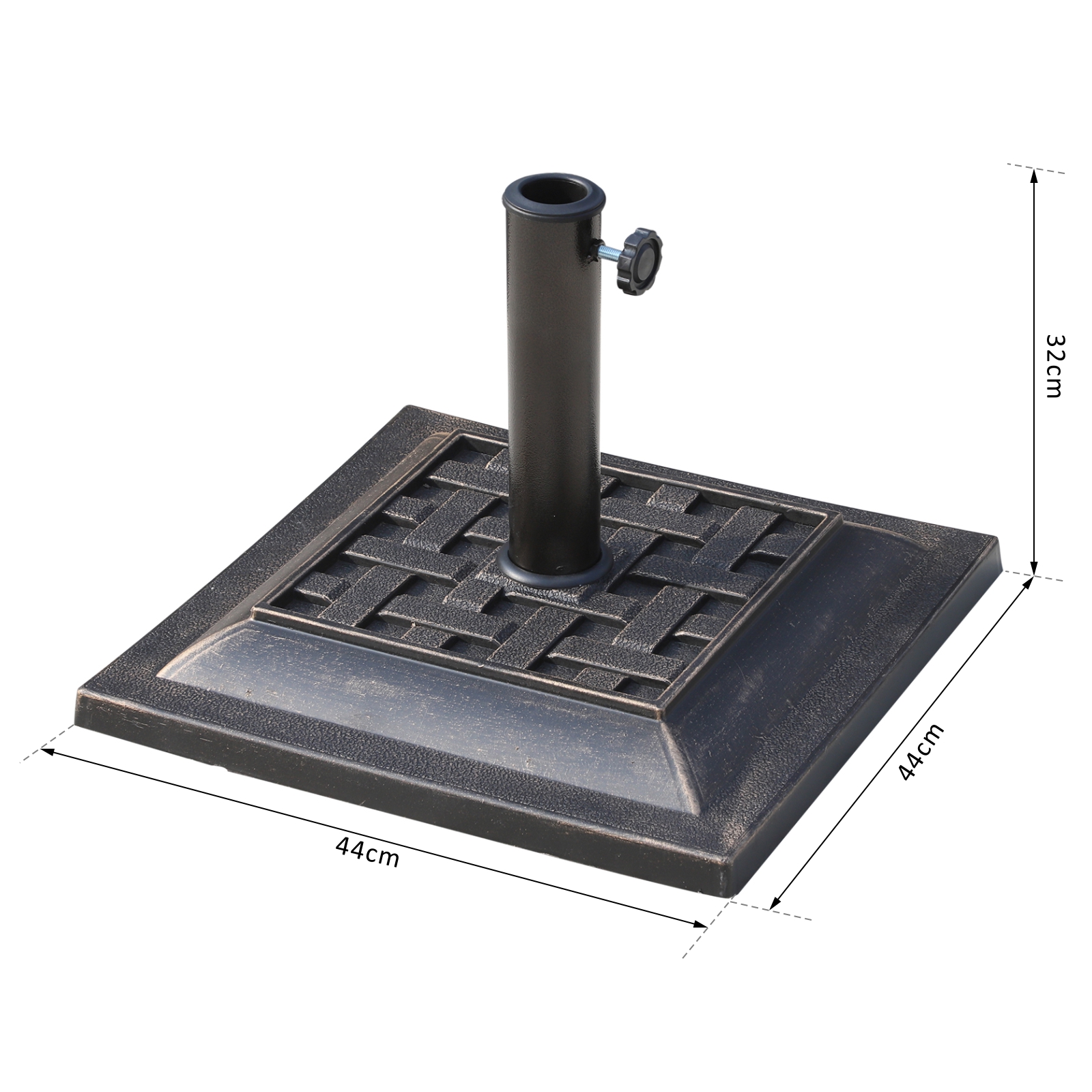 Schirmständer Polyesterharz 9kg Sonnenschirmfuß für Schirmstange von 38mm/48mm Durchmesser Ständer für Garten, Balkon, Bronze