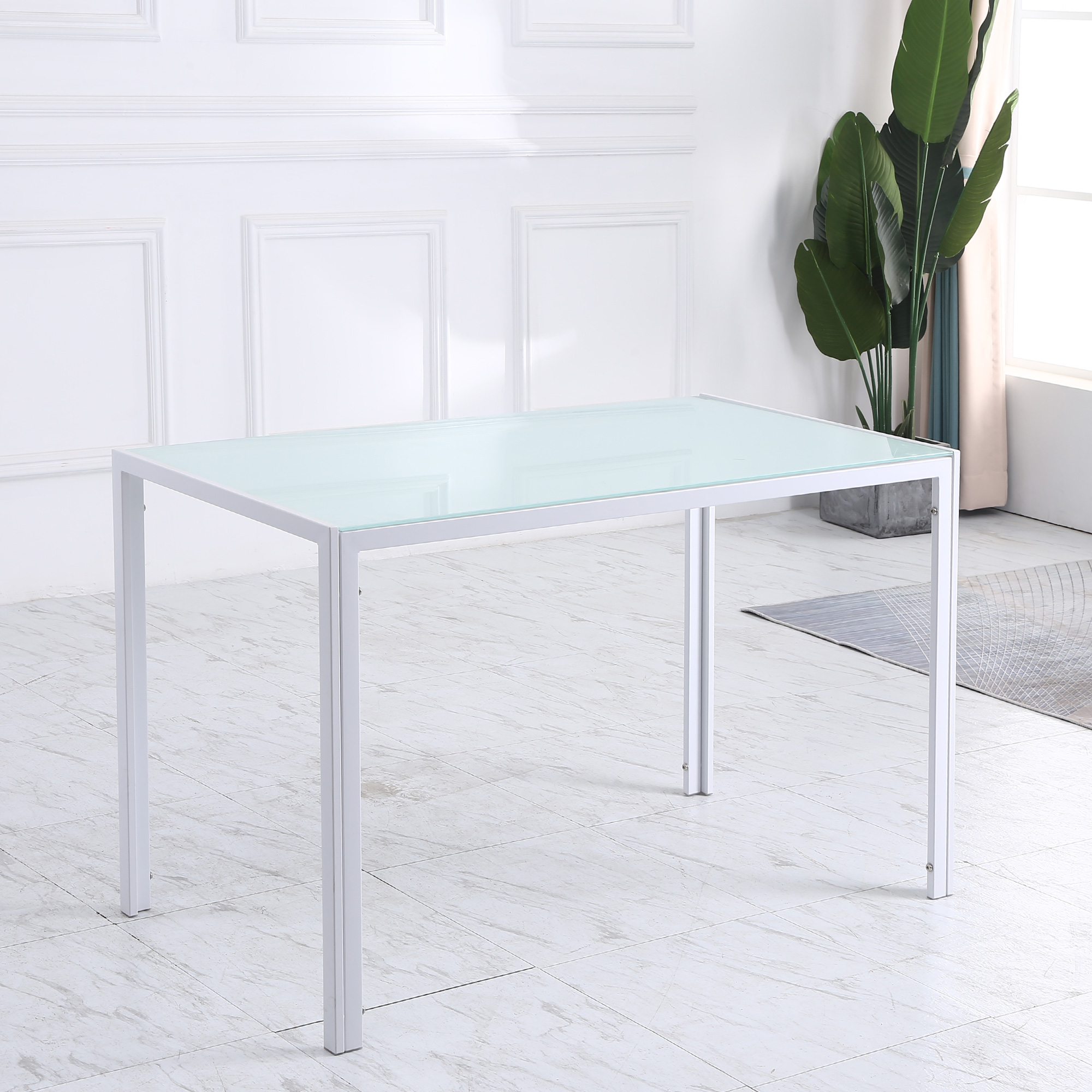 Esstisch Küchentisch großer Tisch, modernes Design, 120 cm x 60 cm x 75 cm, Weiß