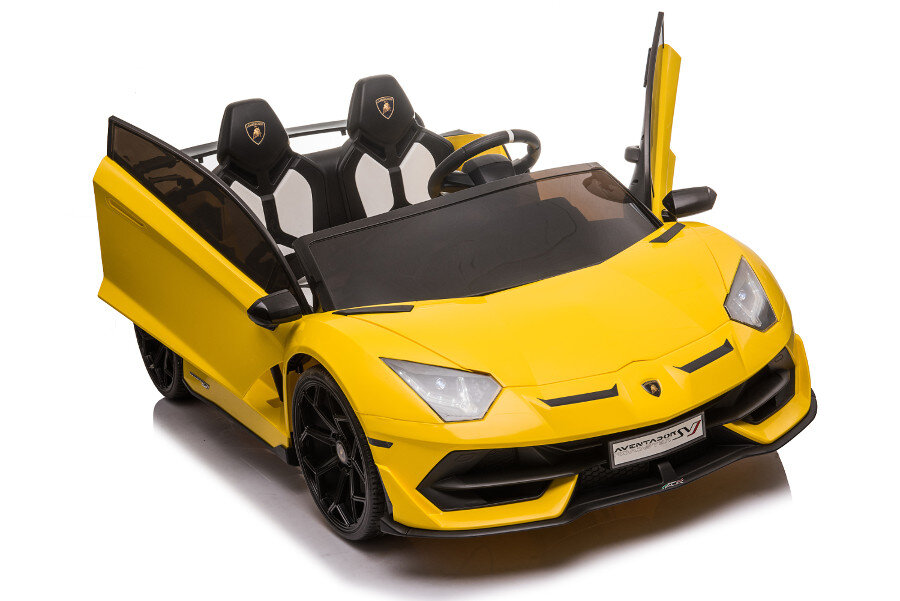 Kinderfahrzeug Lamborghini Aventador SVJ Doppelsitzer - lackiert Kinderfahrzeug Lamborghini Aventador SVJ Doppelsitzer - lackiert / gelb