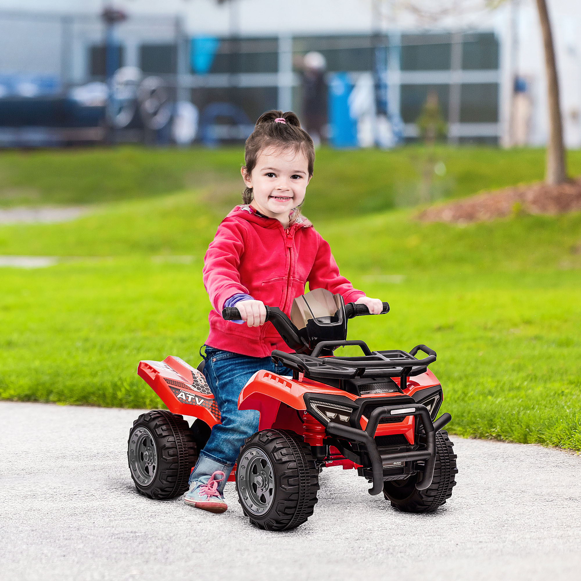 Kinderquad 6V Kinderquad mit Vorwärtsfunktion, Musik, Elektro-Quad für Kinder 1,5-3 Jahre Rot