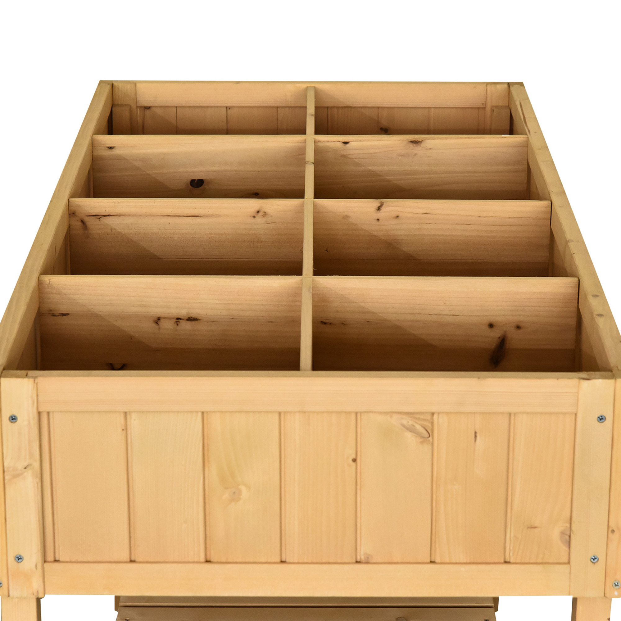 Hochbeet 8 Fächer Pflanztisch Blumenkasten Tannenholz 1 Ablage + Abfluss