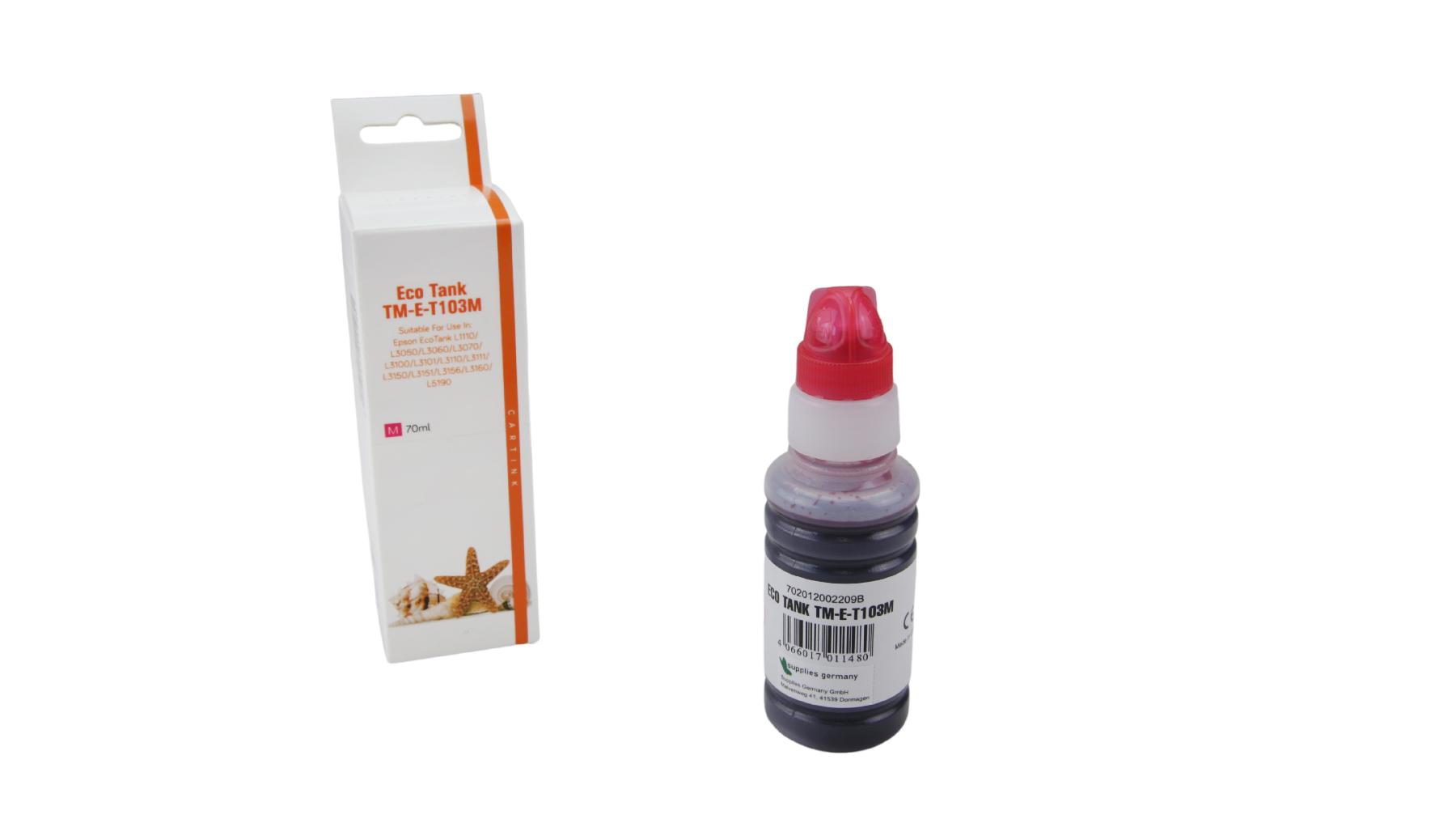 T103M Eco Tank Nachfüllflasche Magenta für Epson / C13T00S34A / 70ml T103M Eco Tank Nachfüllflasche Magenta für Epson / C13T00S34A / 70ml