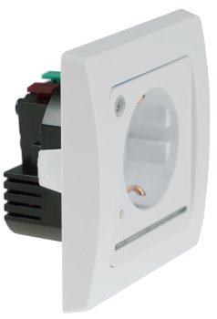 DELPHI Schutzkontakt-Steckdose mit LED / weiß, 250V~/ 16A, Licht mit Sensor