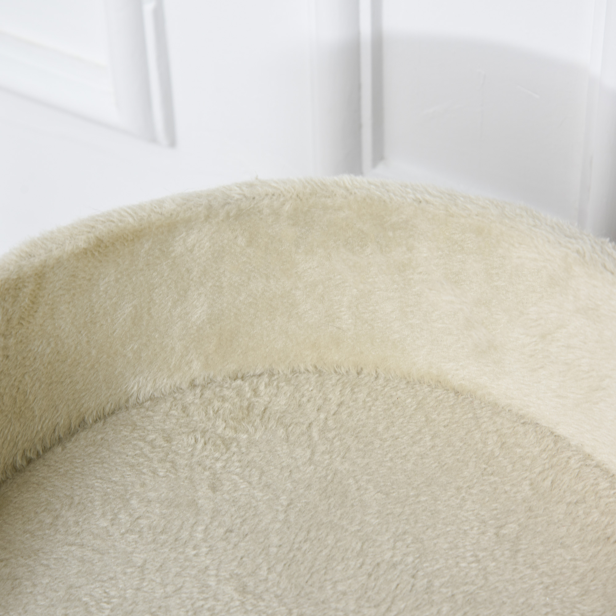 Kratzbaum Katzenbett Katzenkorb, inkl. Spielball, 40 cm x 40  cm x 49cm, Natur + Cremeweiß