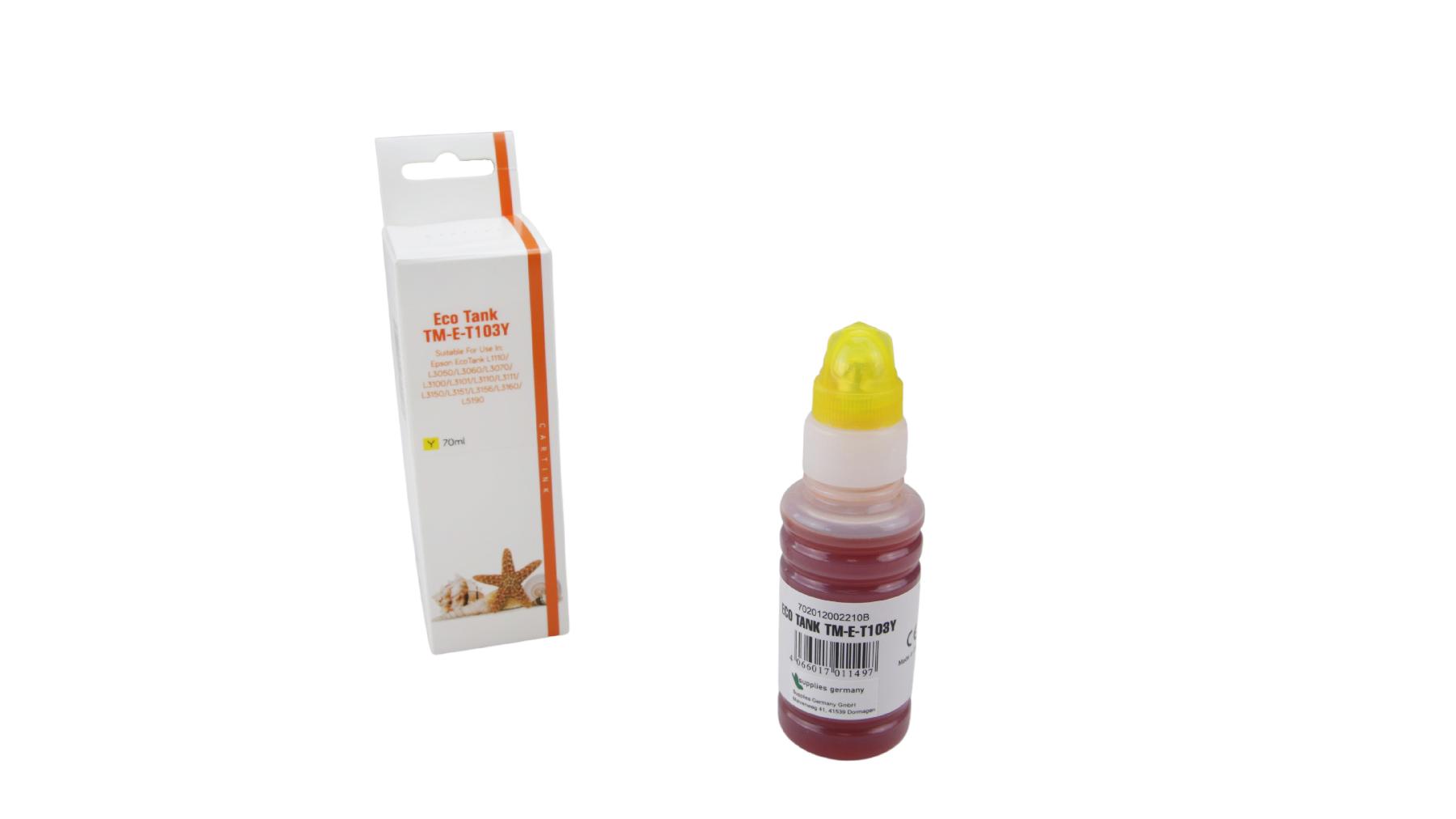 T103Y Eco Tank Nachfüllflasche gelb für Epson / C13T00S44A / 70ml T103Y Eco Tank Nachfüllflasche gelb für Epson / C13T00S44A / 70ml