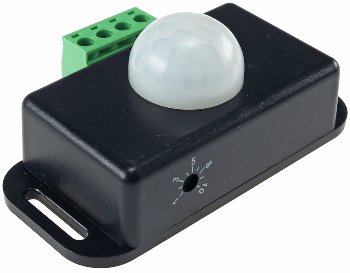 Bewegungsmelder 12-24V=, 6A / IP20, bis 8m Reichweite, 60°, 1-10min