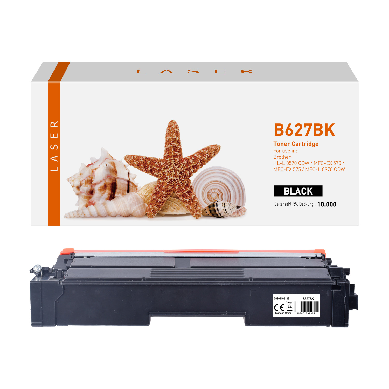 Toner schwarz, alternativ zu Brother TN-627 BK, 10000 Seiten