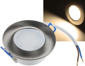 LED-Einbauleuchte "Flat-30 FR-R" 3000K / Ø85x30mm, 5W, 590lm, IP44, rund, poliert