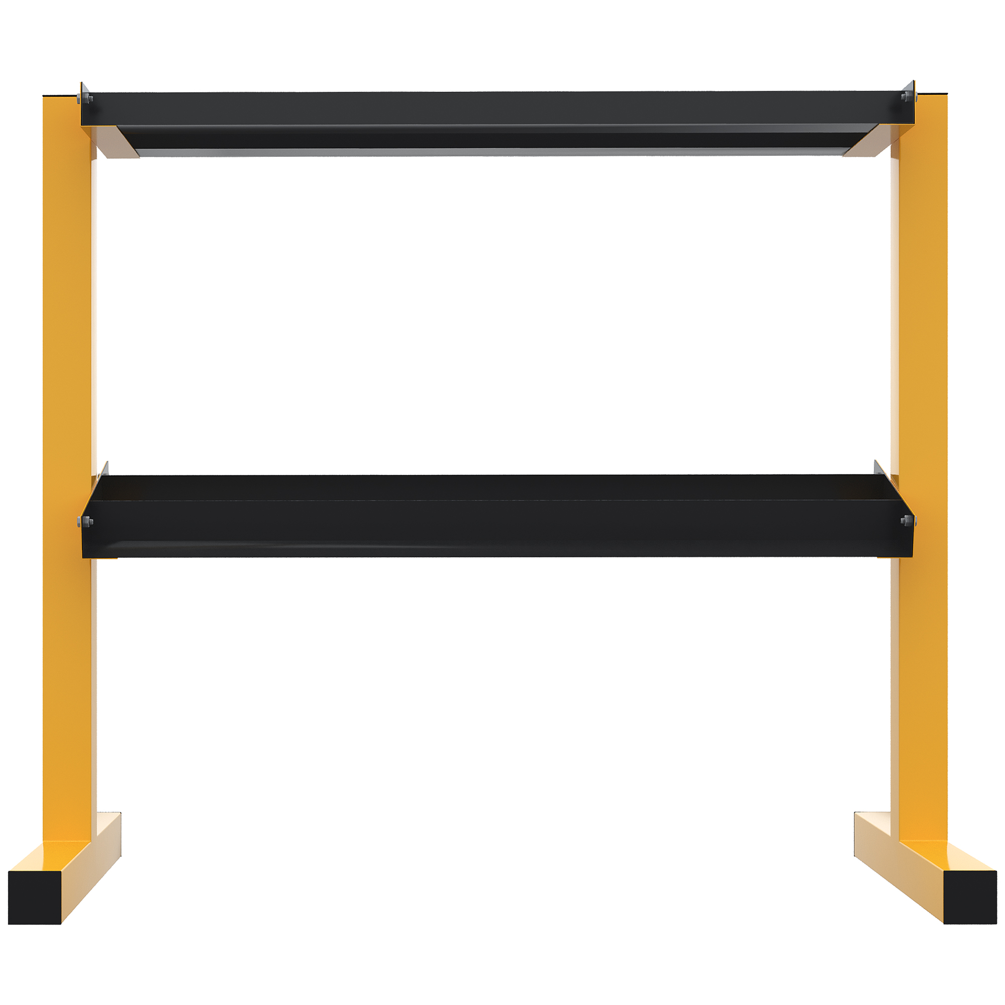 Hantelablage für Kurzhanteln, bis 270 kg, 2 Ablagen, Stahlrahmen, gelb, 92,5 x 50,5 x 80,5 cm