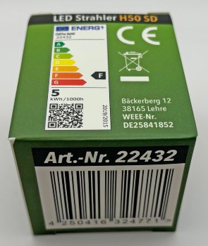 LED Strahler GU10 "H50" 3-Stufen-Dimm / 2900k, 420lm, 230V/5W, 110°, warmweiß