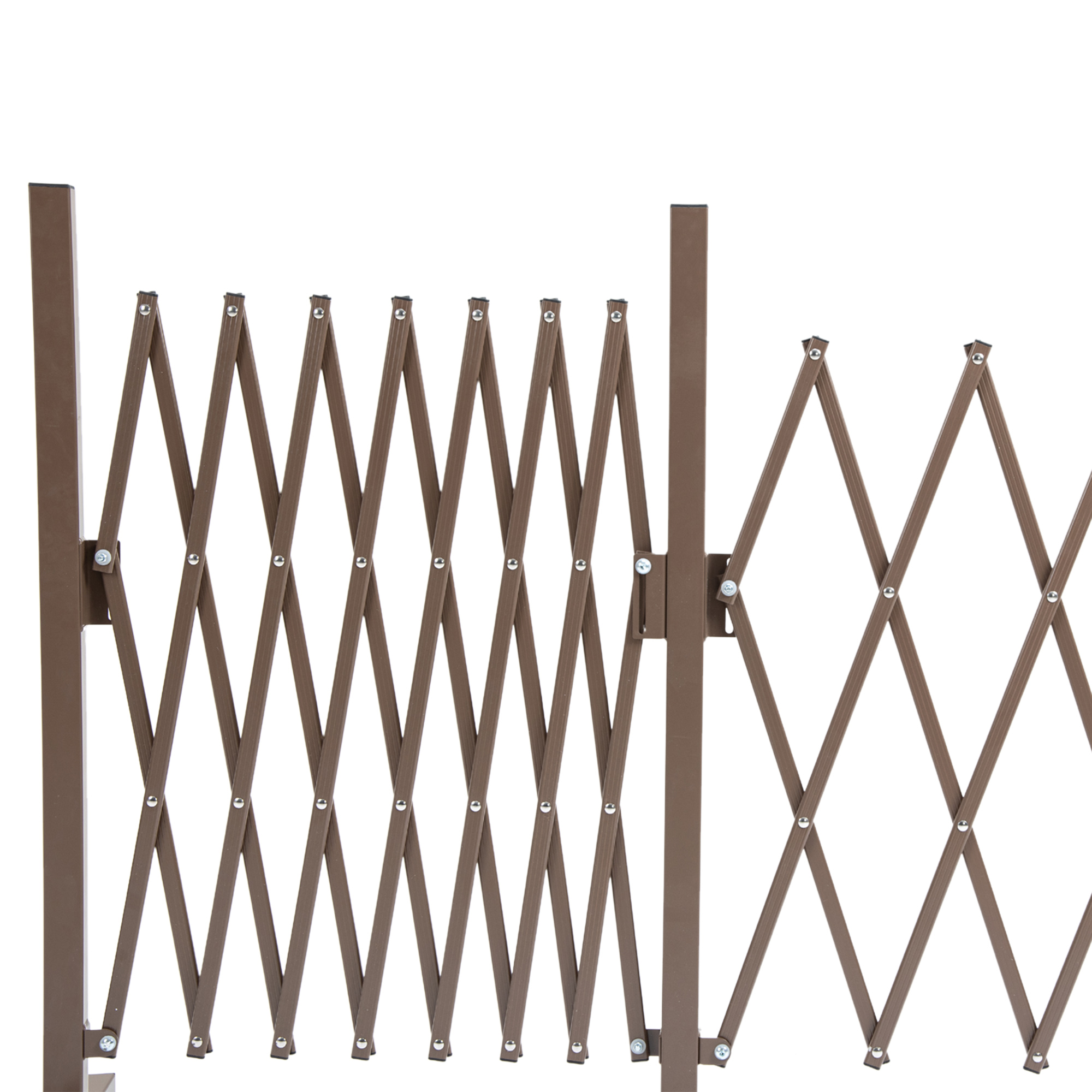 Scherengitter Absperrgitter Scherensperre ausziehbar 52-405cm Garten Alu Braun H103,5cm