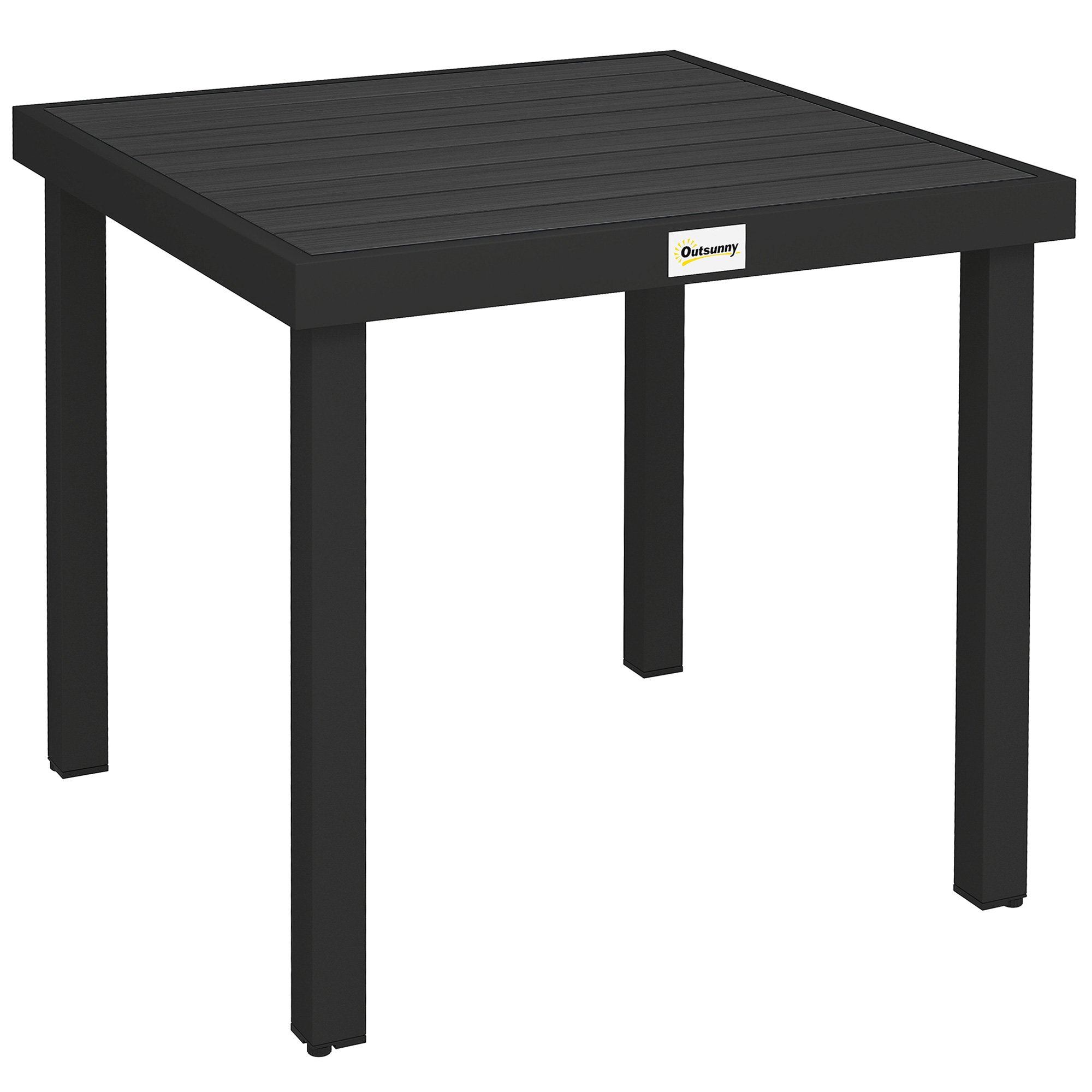 Gartentisch für 4 Personen Esstisch Aluminiumtisch Gartenmöbel Loungemöbel pflegeleicht Kunststoff Schwarz 78 x 78 x 74 cm