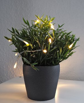 LED Batterie-Lichterkette "CT-BK20" 2m / warmweiß, transp. Kabel, 20 LEDs
