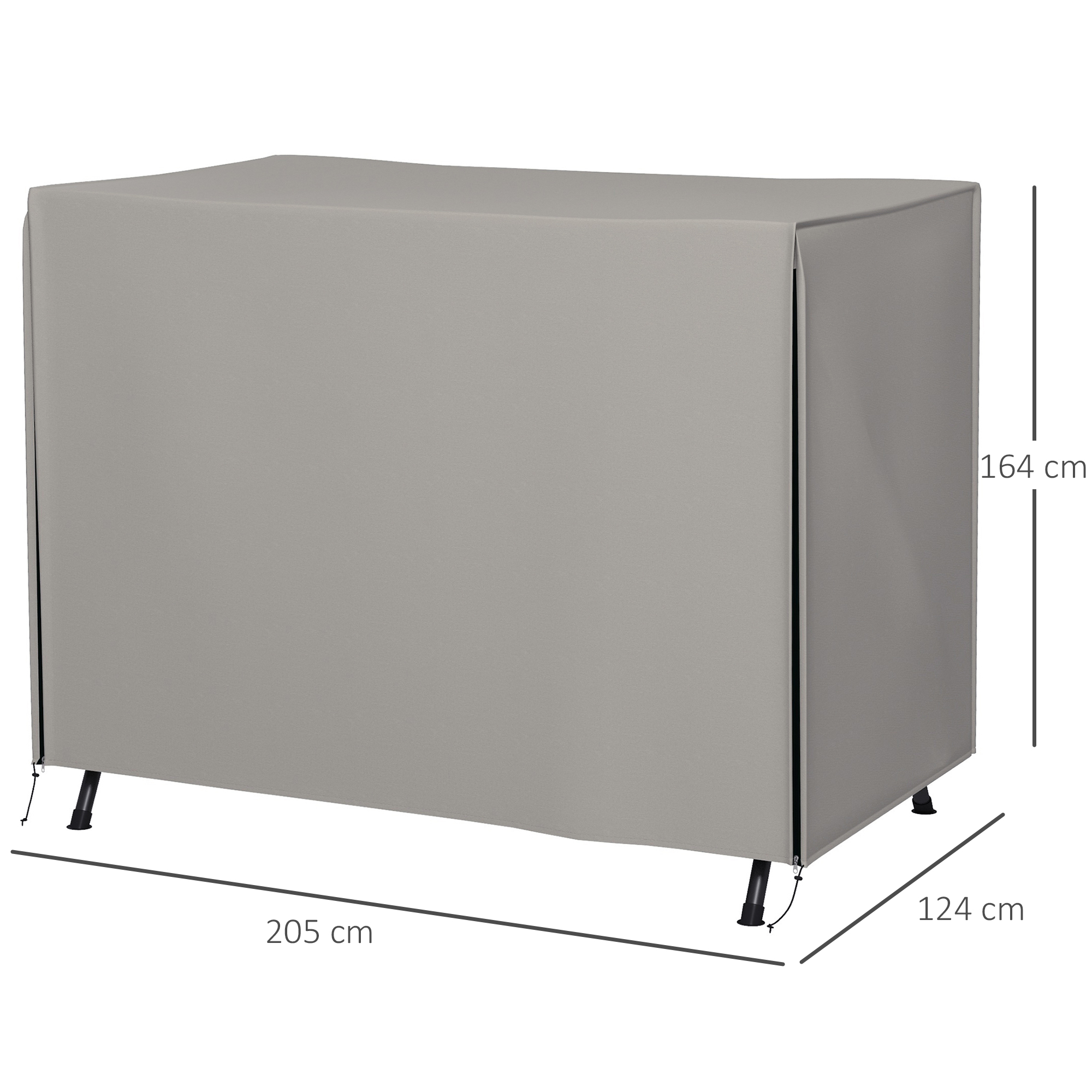 Schutzhülle für Gartenschaukel, reißfest, wetterfest, Tex-Lock-System, 205x124x164 cm, Grau