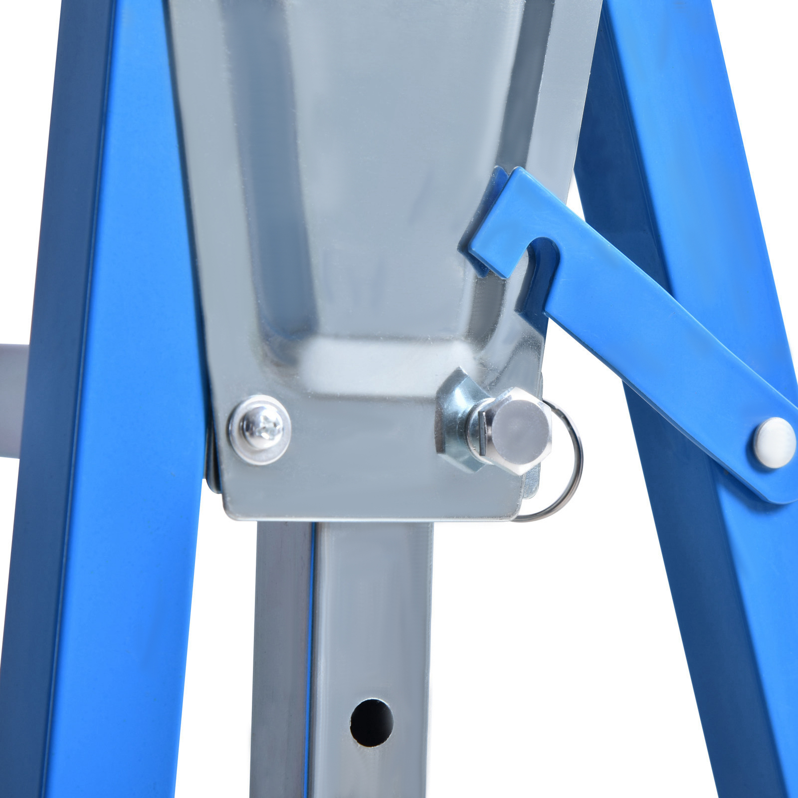 2er Set Arbeitsbock Belastbarkeit bis 200 kg klappbar Sägebock höhenverstellbar 80-130 cm Gerüstbock aus Stahl Unterstellbock Klappbock Stützbock Blau