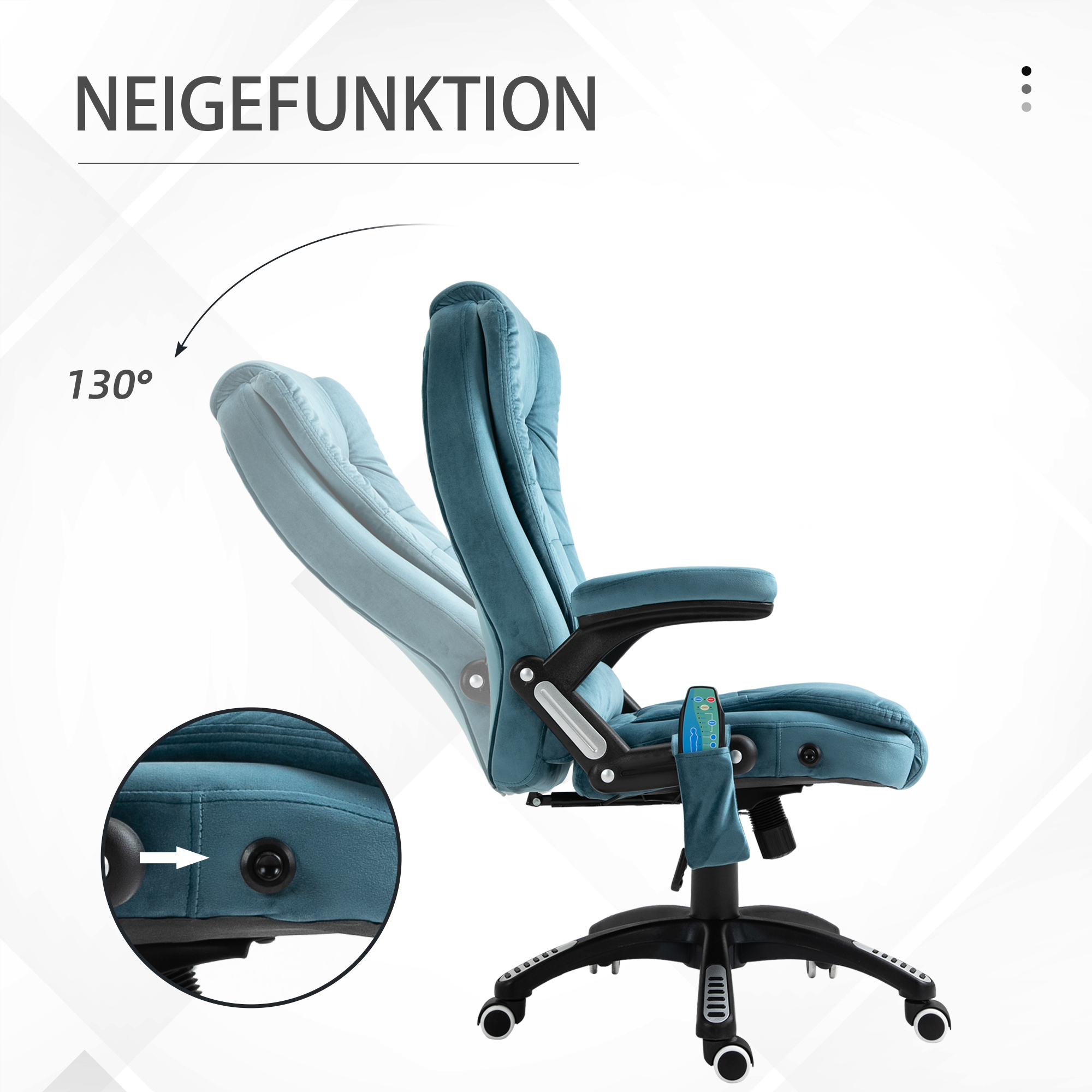 Massagesessel Chefsessel Gamingstuhl Massagebürostuhl Blau