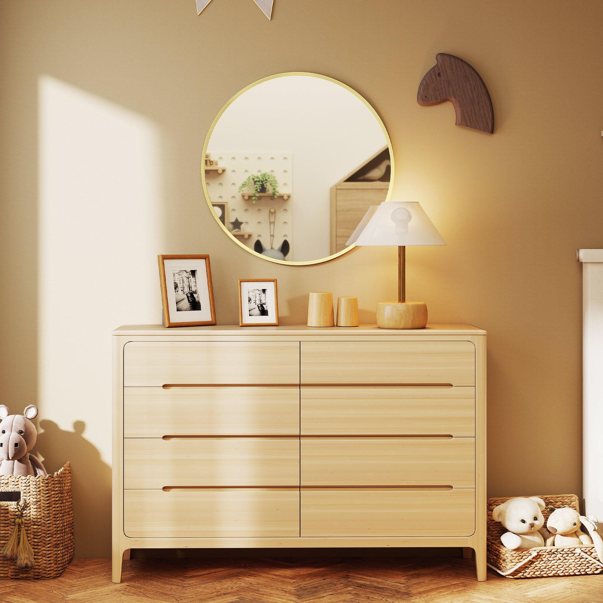 Wandspiegel, modernes Design, 61 x 61 cm, Gold