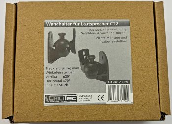 Wandhalter für Lautsprecher "CT-2 Black", dreh-/neigbar,max.3,5kg, schwarz, Paar